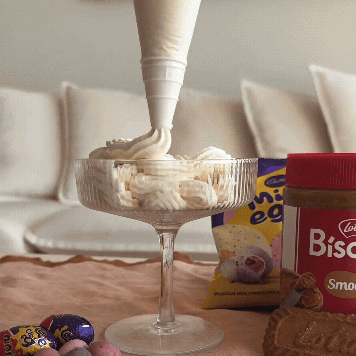 Easter Biscoff Mousse GIF